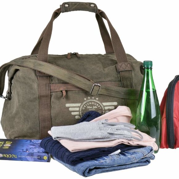 Greenburry Travel bag Canvas 51x31cm "Aviator" khaki - Picture 3 of 3